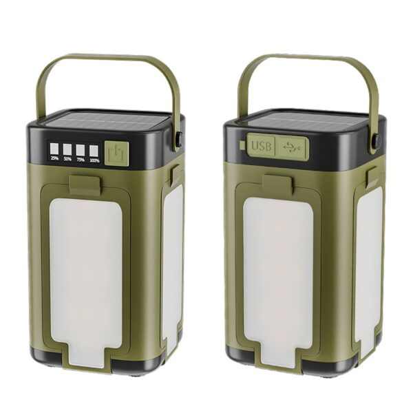 2Pcs Outdoor Camping Lantern,Solar LED Rechargeable Camping Emergency Lamp