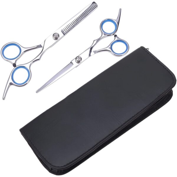 Stainless Steel Pet Grooming Cutting & Thinning Shears with Case - Silver