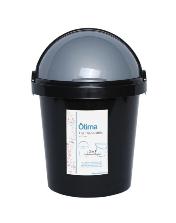 Otima Black Cylindrical Open-Top Bin