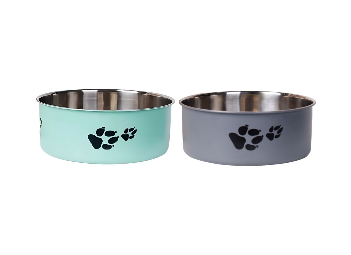 2-Piece Stainless Steel Pet Bowl with Non-Slip Base - Round 2-Piece Stainless Steel Pet Bowl with Non-Slip Base - Round