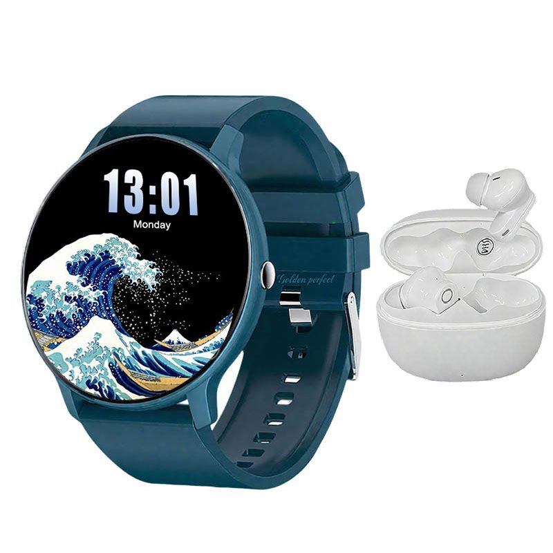 s-zoom.file_-1021.jpg Men's Smartwatch & Bluetooth Earphones Luxury Gift Set 1.28-Inch HD - Image 1