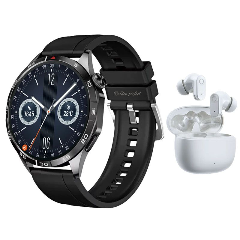 s-zoom.file_-1031.jpg Auto-Connect Bluetooth Earphones & 1.43" AMOLED Men's Smartwatch Set - Image 1