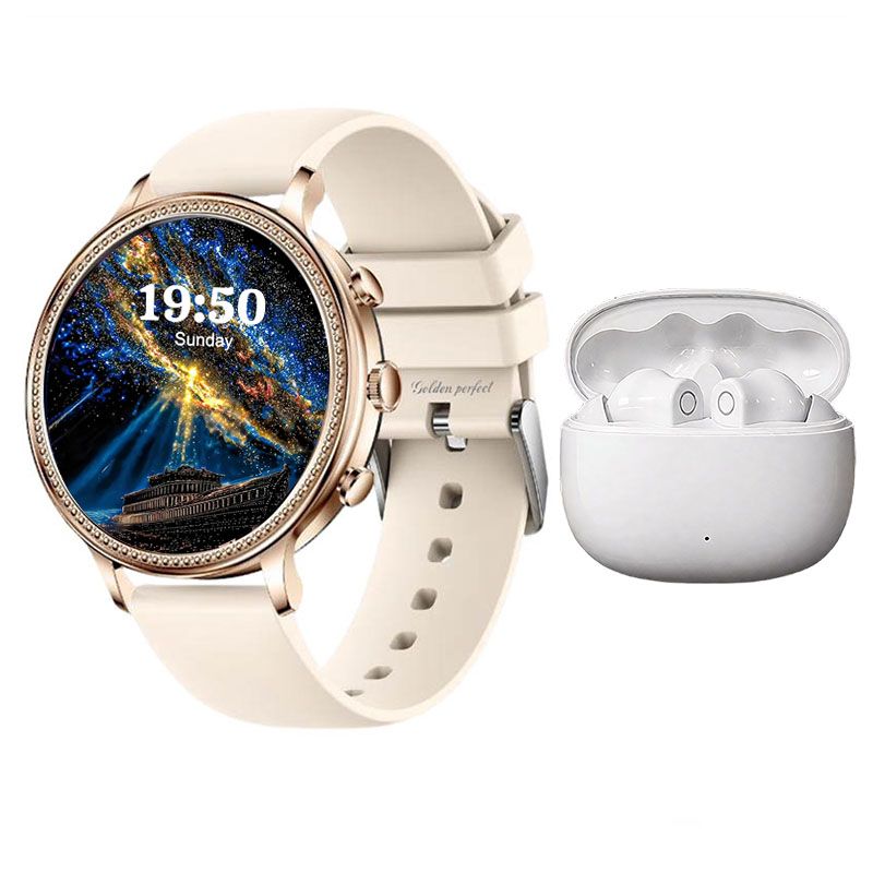 s-zoom.file_-1032.jpg Smartwatch for Women 1.39" with Bluetooth Calling & Auto Connect Earphones - Image 1