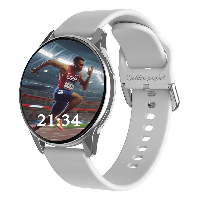 s-zoom.file_-1046.jpg Unisex 1.52" HD Smartwatch - Bluetooth Call Fitness Tracker Silver Bezel - Image 1