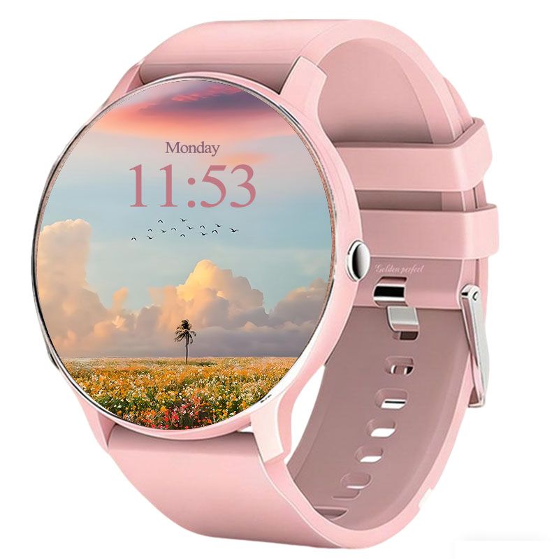 s-zoom.file_-1050.jpg Pink Women's Smartwatch 1.28" - Daily Wear Fitness Watch - Image 1