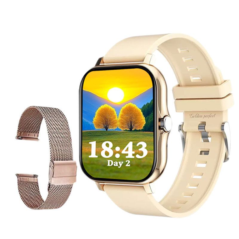 s-zoom.file_-1057.jpg Smartwatch for Women 1.83" HD with Pink Strap & Dual Bands - Image 1