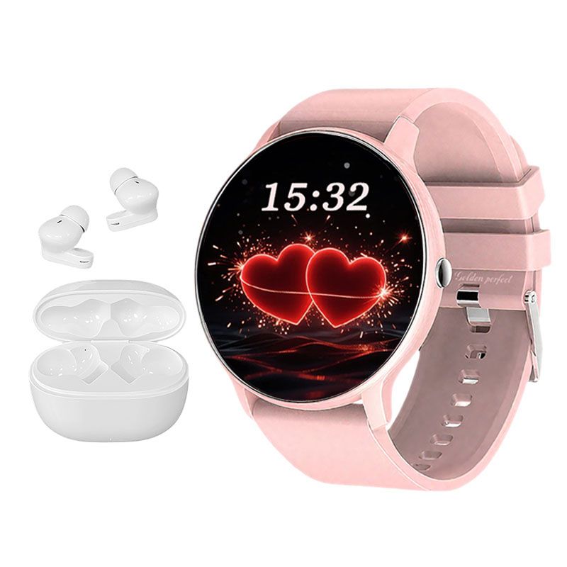 s-zoom.file_-1088.jpg Women's Smartwatch & Bluetooth Earphones Set - 1.28" HD, 100+ Sport Modes - Image 1