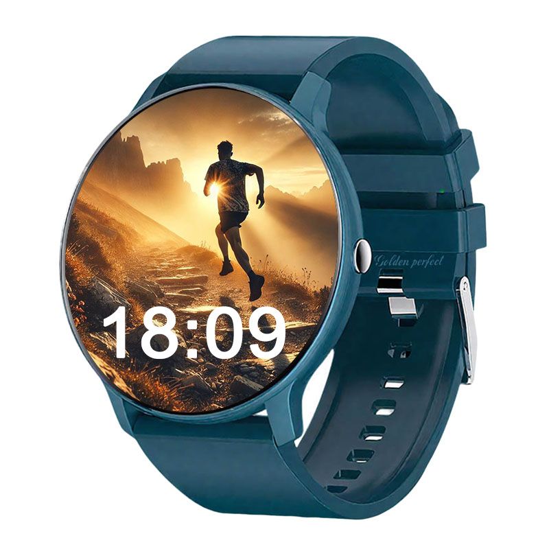 s-zoom.file_-1099.jpg Smartwatch Gift for Men & Women - 1.28" HD Blue Strap Fitness Watch - Image 1