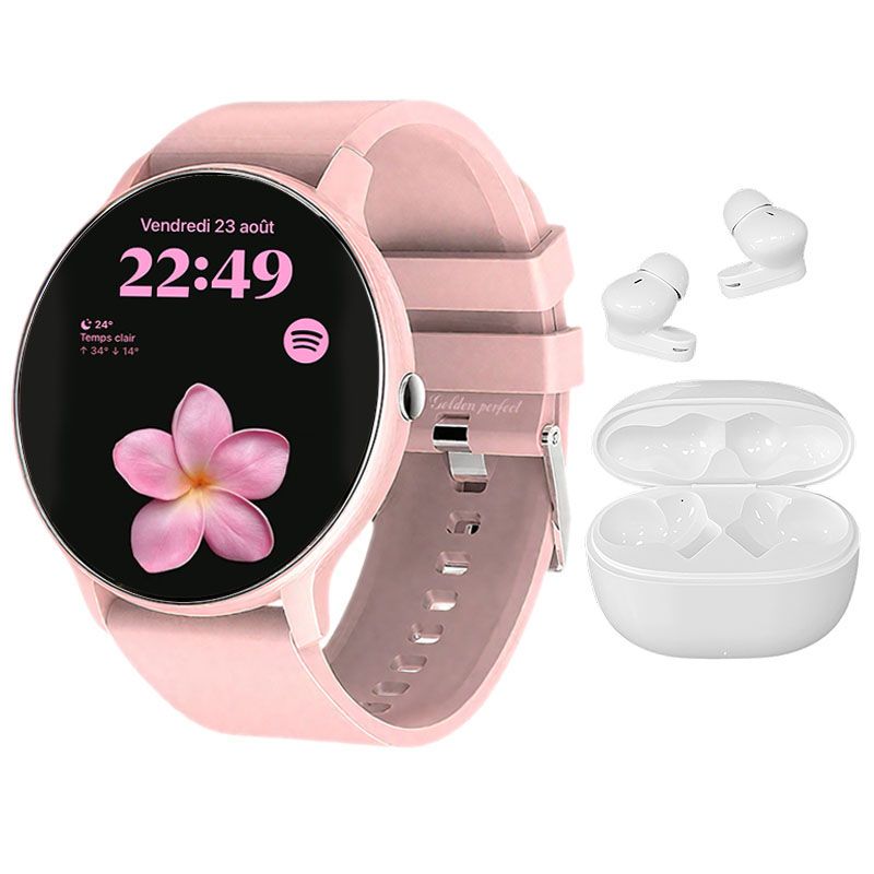 s-zoom.file_-1105.jpg Women's Smartwatch Bluetooth Earphones Set 1.28" Elegant Lifestyle Combo - Image 1