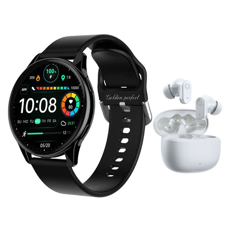 s-zoom.file_-1118.jpg Men's Fitness Smartwatch with Bluetooth Earphones Black Sports Power Set - Image 1