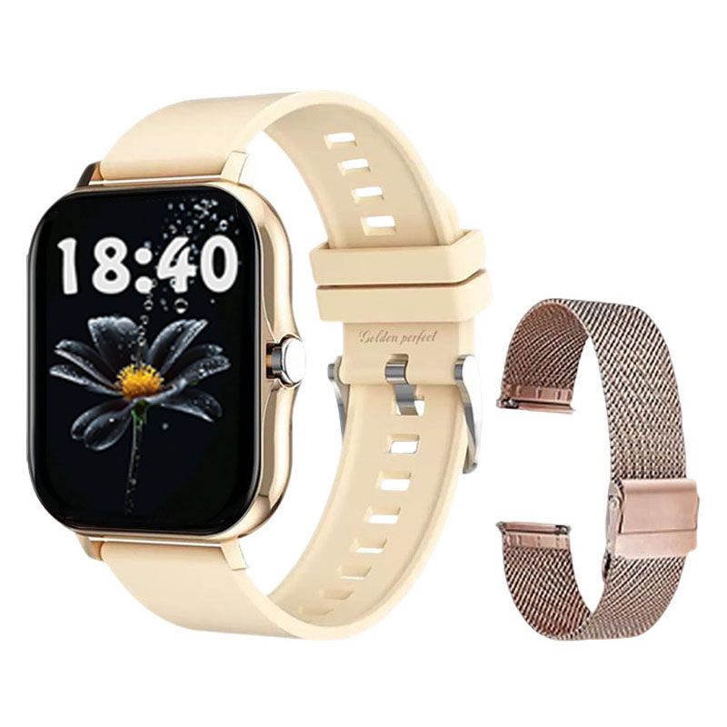 s-zoom.file_-1167.jpg Smartwatch for Women with Gold Square Frame - Dual-Strap Minimal Luxe - Image 1
