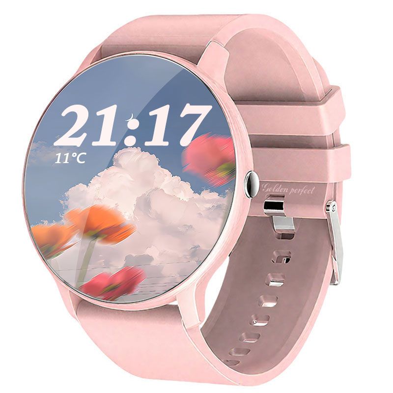 s-zoom.file_-1181.jpg Golden Perfect Women's Smartwatch - Pink HD Heart Rate & Fitness Edition - Image 1