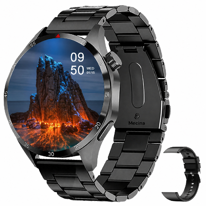 s-zoom.file_-121.png Premium Men's Smart Watch - Android & iOS Compatible, Elegant Design. - Image 1