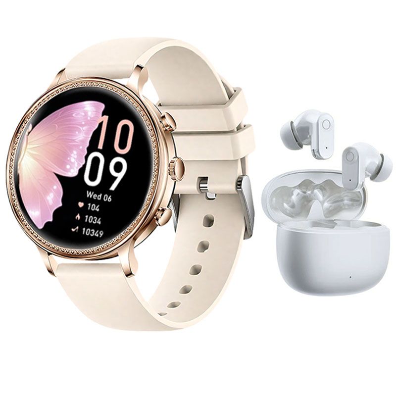 s-zoom.file_-1216.jpg Women's Smartwatch & Bluetooth Earbuds Gift Set - Fitness & Lifestyle Combo - Image 1