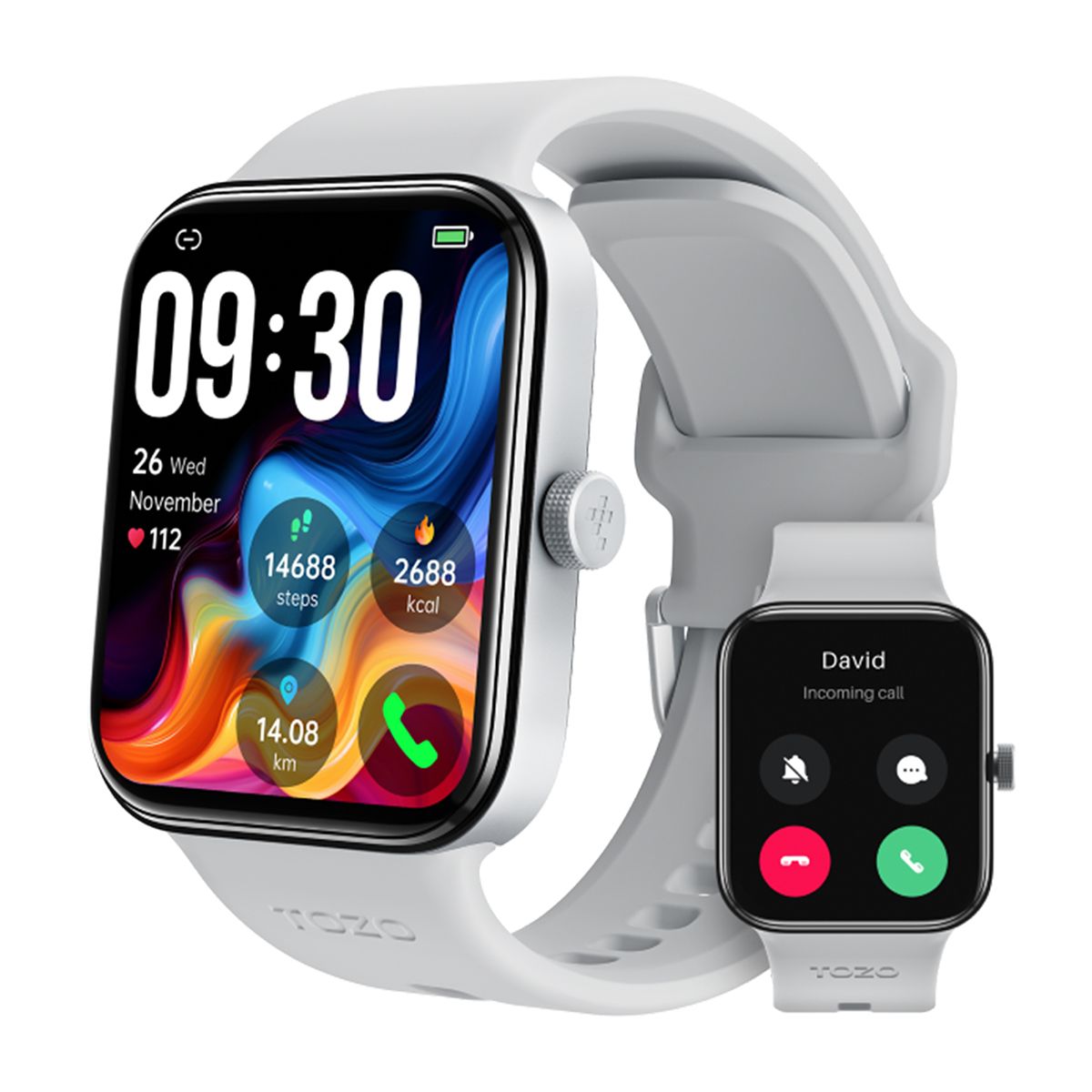 s-zoom.file_-1239.jpg TOZO Smart Watch with Bluetooth Calling and Sleep Monitoring | Silver - Image 1