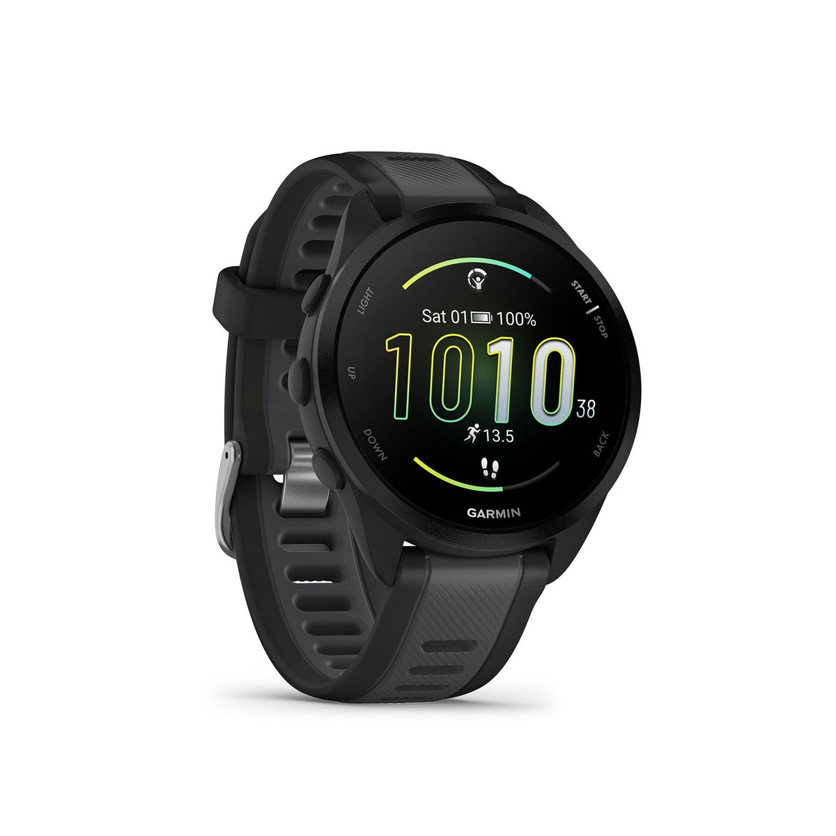 s-zoom.file_-182.jpg Garmin Forerunner 165 GPS Running Smartwatch - Black/Slate Grey - Image 1