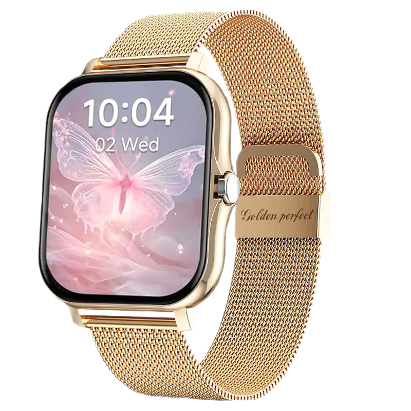 s-zoom.file_-187.png Golden Perfect Women's Smartwatch - Sweet Pink Dual Strap Gift Watch - Image 1