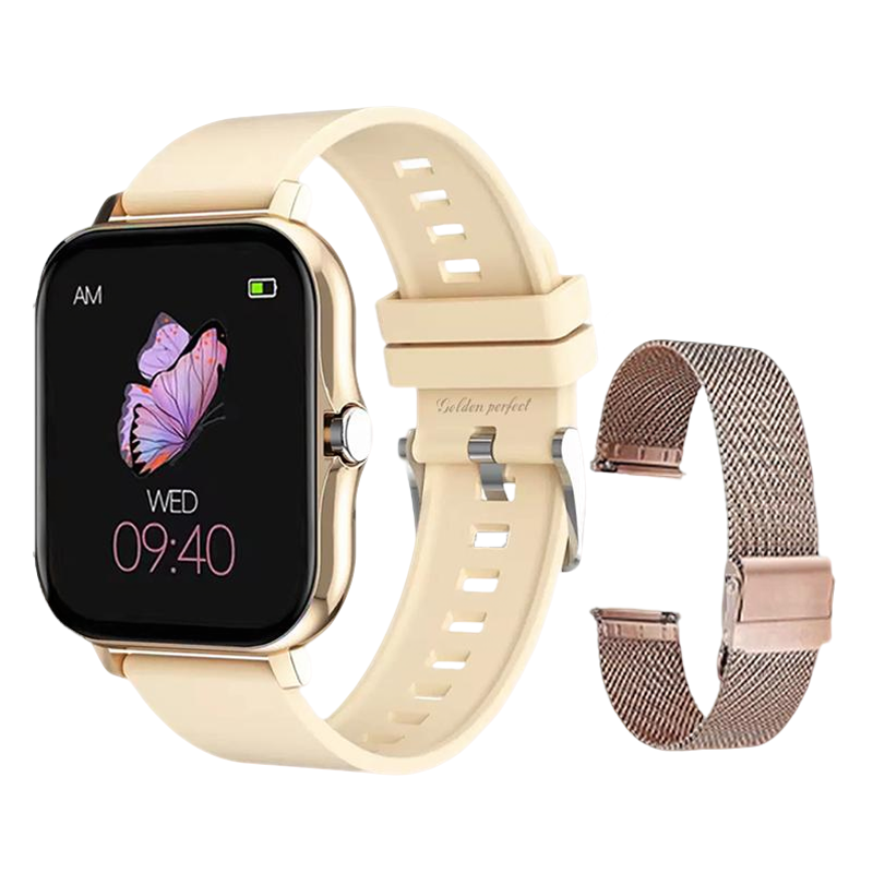 s-zoom.file_-2.png Golden Perfect Dual Strap Smartwatch for Women - Health & Sports Tracker - Image 1