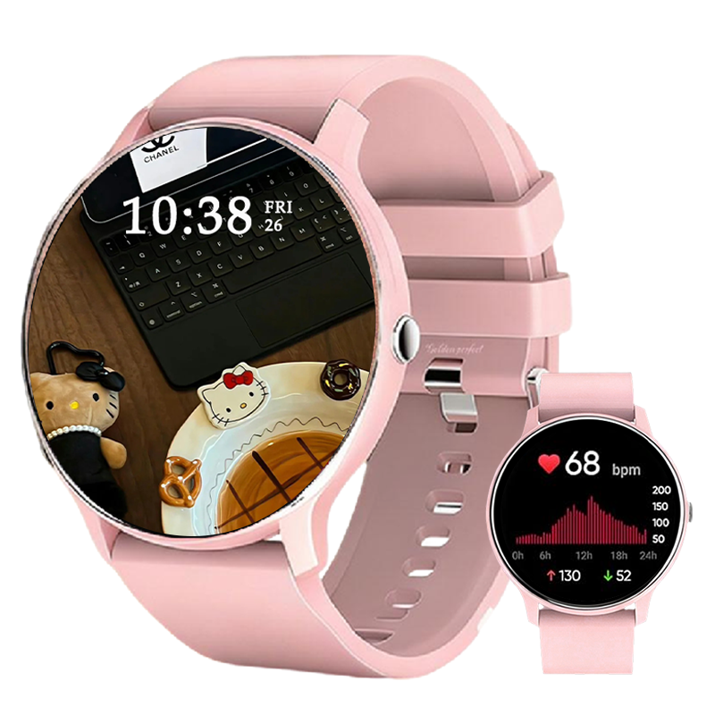 s-zoom.file_-221.png Golden Perfect Women's Smart Watch: HD Display, Health & Fitness Tracker - Image 1