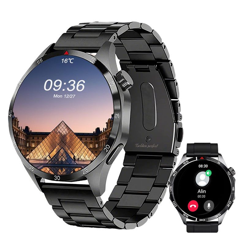 s-zoom.file_-23.jpg Smartwatch for Men 1.43" AMOLED Luxury Style Dual Strap Bluetooth - Image 1