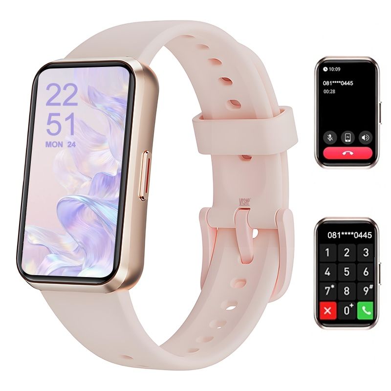 s-zoom.file_-244.jpg Pink Smart Watch for Women - Bluetooth Fitness & Health Tracking Smartwatch - Image 1