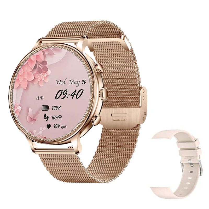 s-zoom.file_-30.jpg Golden Perfect Women's Smartwatch-Dual Strap Fitness & Health Tracker - Image 1