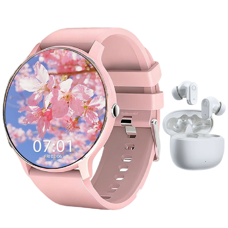 s-zoom.file_-308.png Luxury Women's Smart Watch & Earbuds Set Android & iOS Compatible. - Image 1