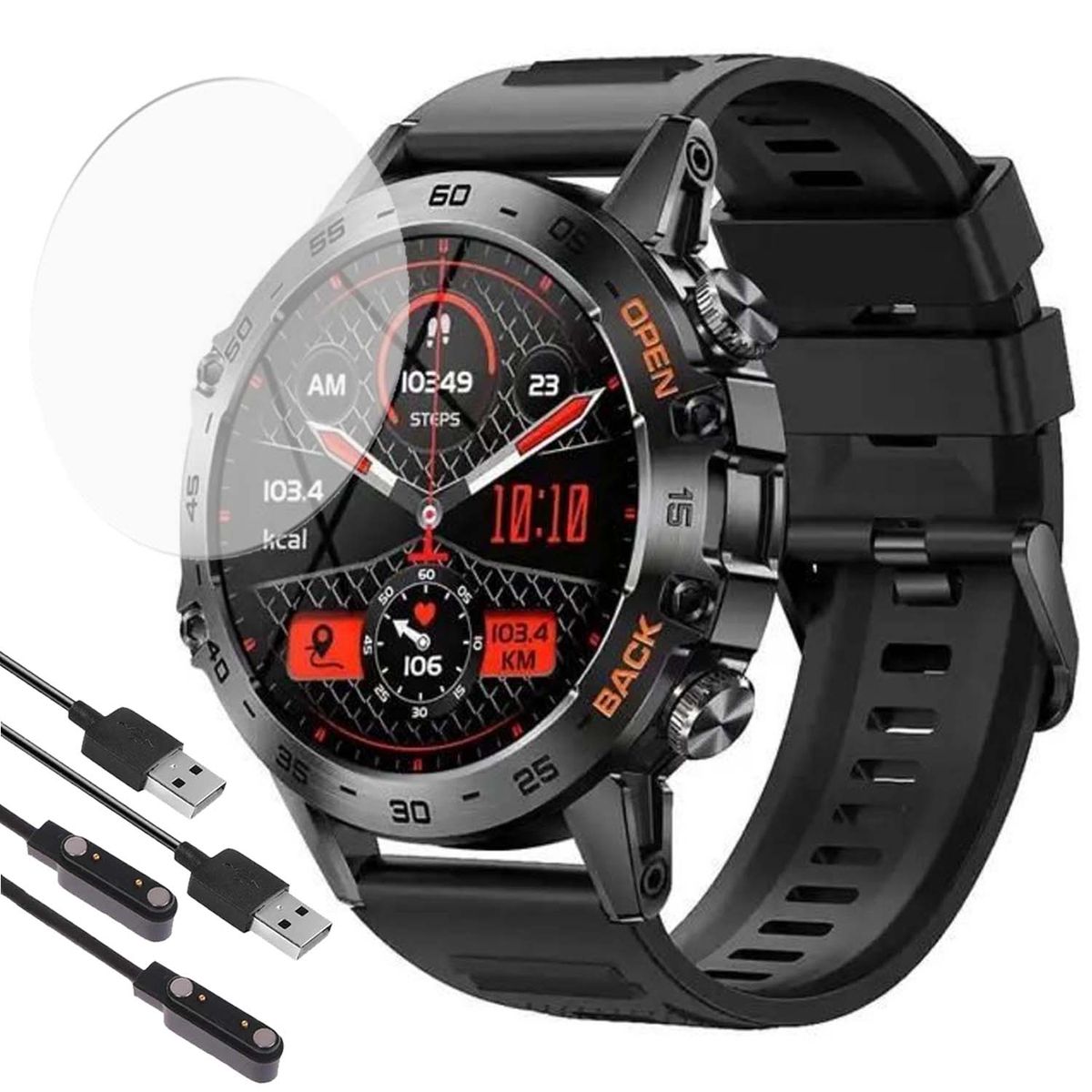 s-zoom.file_-310.jpg FocusFit K52 1.39" Military Tactical Sport Smart Watch Fitness Tracker - Image 1