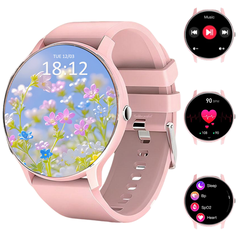 s-zoom.file_-321.png Women's Fitness Tracker Smartwatch 1.28" AMOLED Water Resistant - Image 1