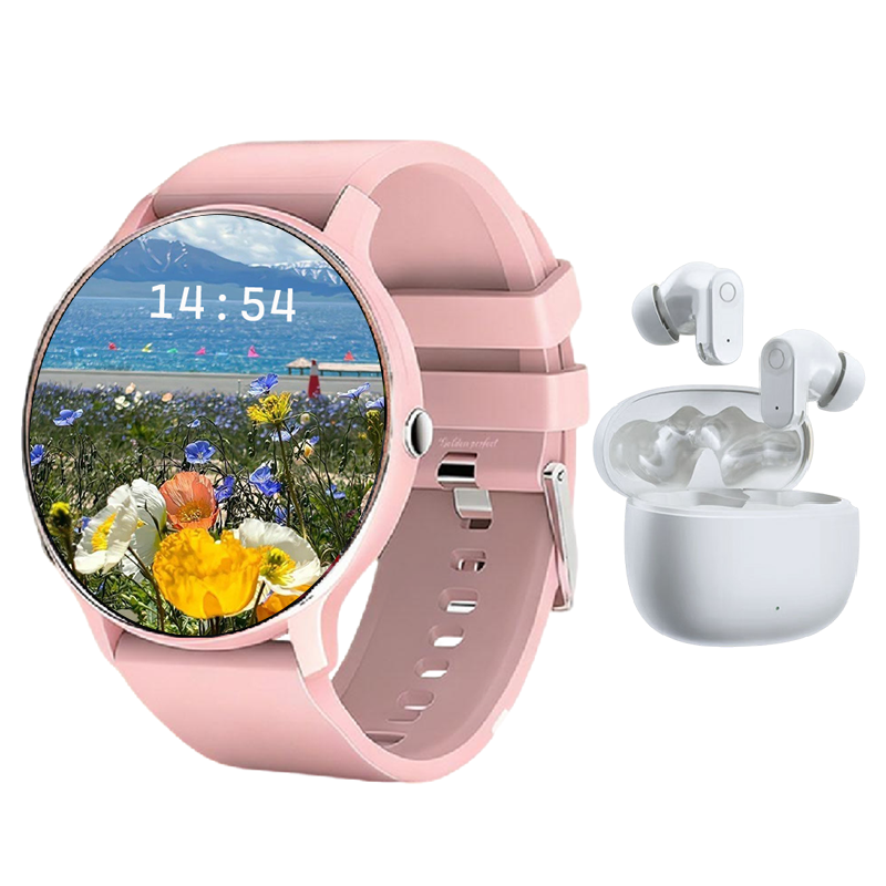 s-zoom.file_-334.png Women's Smart Watch & Earbuds -Compatible With Android & iOS. - Image 1