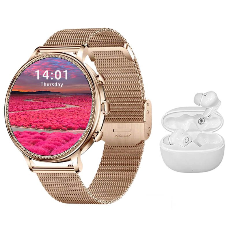 s-zoom.file_-357.png Smart Watch For Women & Wireless Earbuds - Android & iOS Compatible. - Image 1