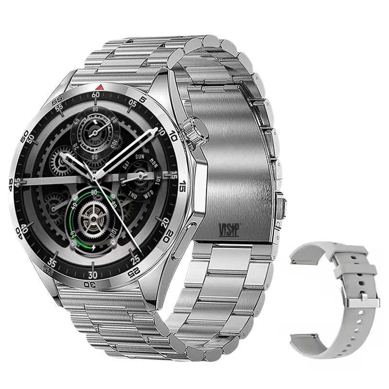 s-zoom.file_-361.jpg Silver Smartwatch with Dual Straps - Perfect Birthday Gift for Him & Her - Image 1