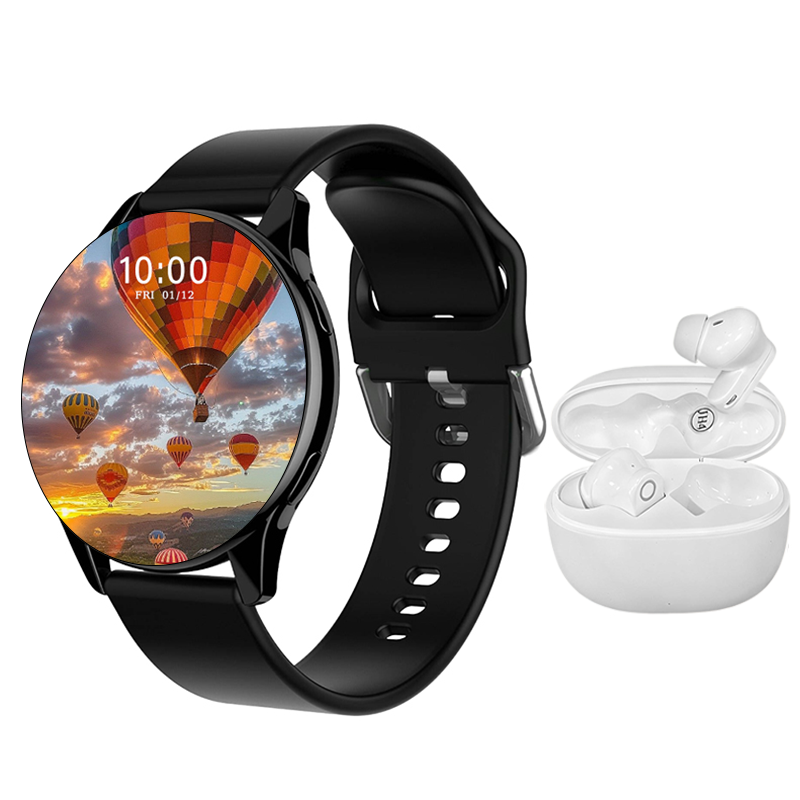 s-zoom.file_-364.png Men's Smartwatch & Bluetooth Earphones Gift Set Android & iOS Compatible - Image 1