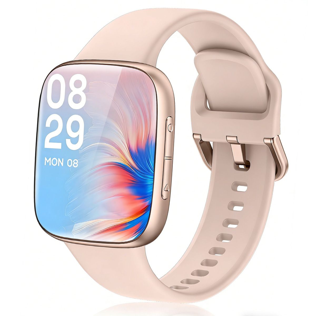 s-zoom.file_-369.jpg 3ATM Smart Watches For Women Men Swimming Fitness Smartwatches-Pink - Image 1