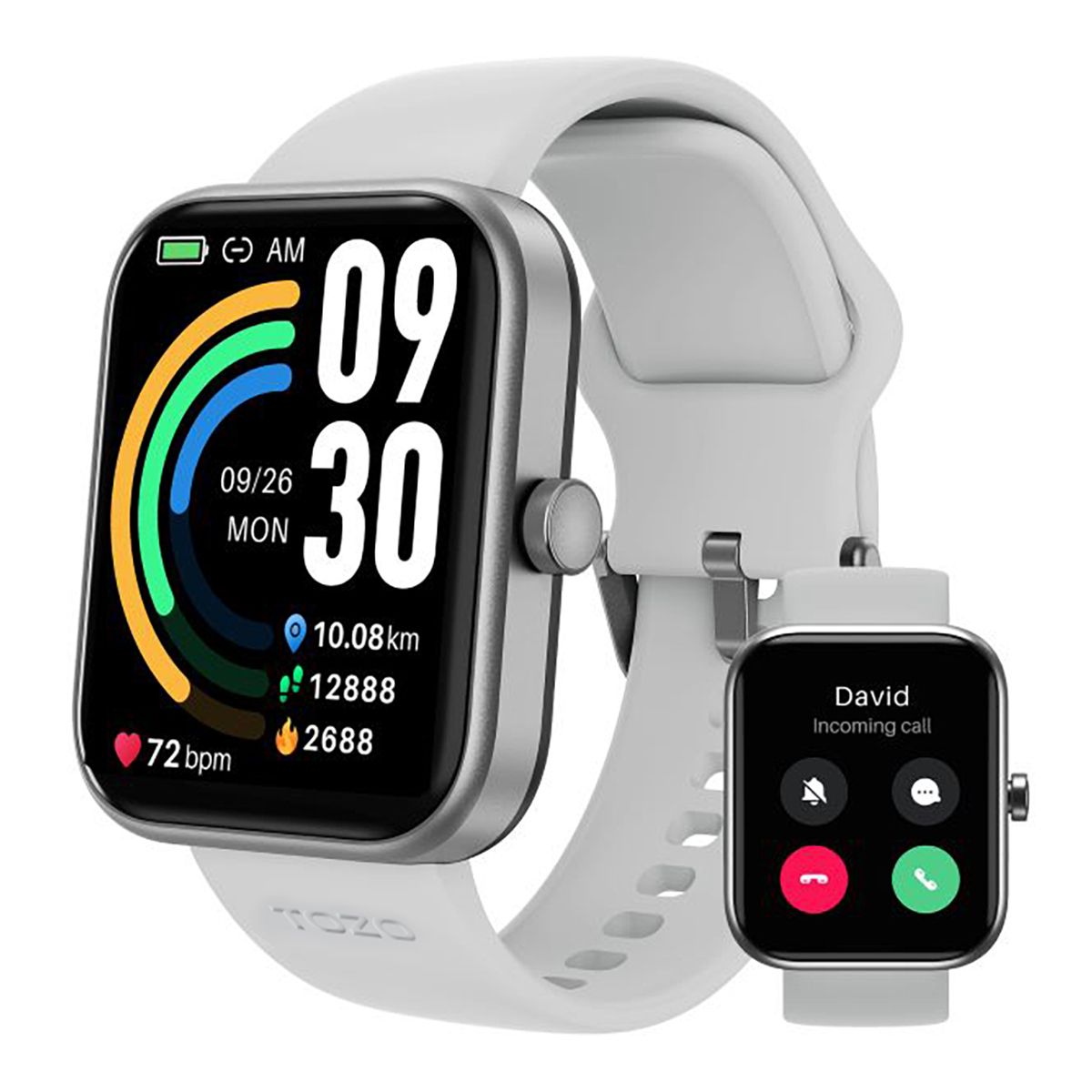 s-zoom.file_-394.jpg TOZO Smart Fitness Watch with Sleep Tracker and Bluetooth Calling | Silver - Image 1
