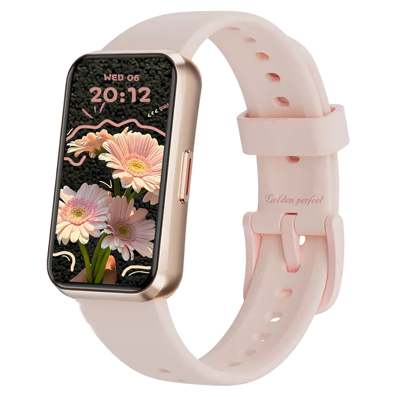s-zoom.file_-412.png Women's Smartwatch | Rose Gold Case & Pink Strap | Golden Perfect - Image 1