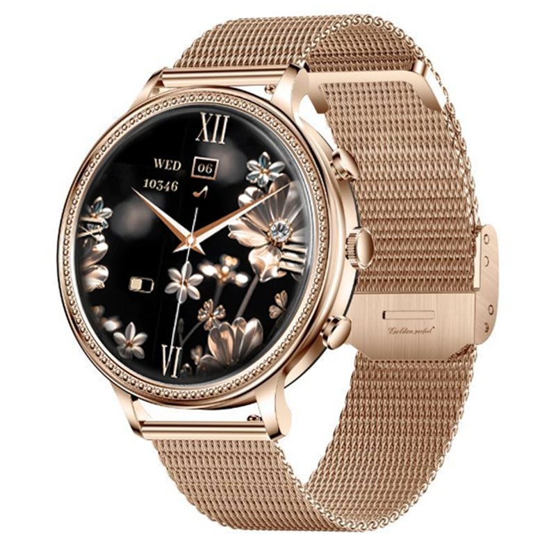 s-zoom.file_-424.png Golden Perfect Women's Smartwatch Gift Set - Rose Gold Dual Strap Watch - Image 1