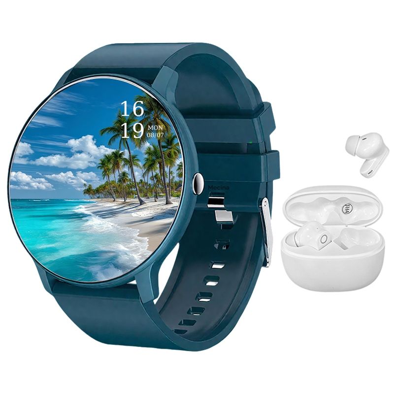 s-zoom.file_-466.jpg Mecina Smartwatch & Wireless Earbuds For Men - Premium Gift Set For Him - Image 1