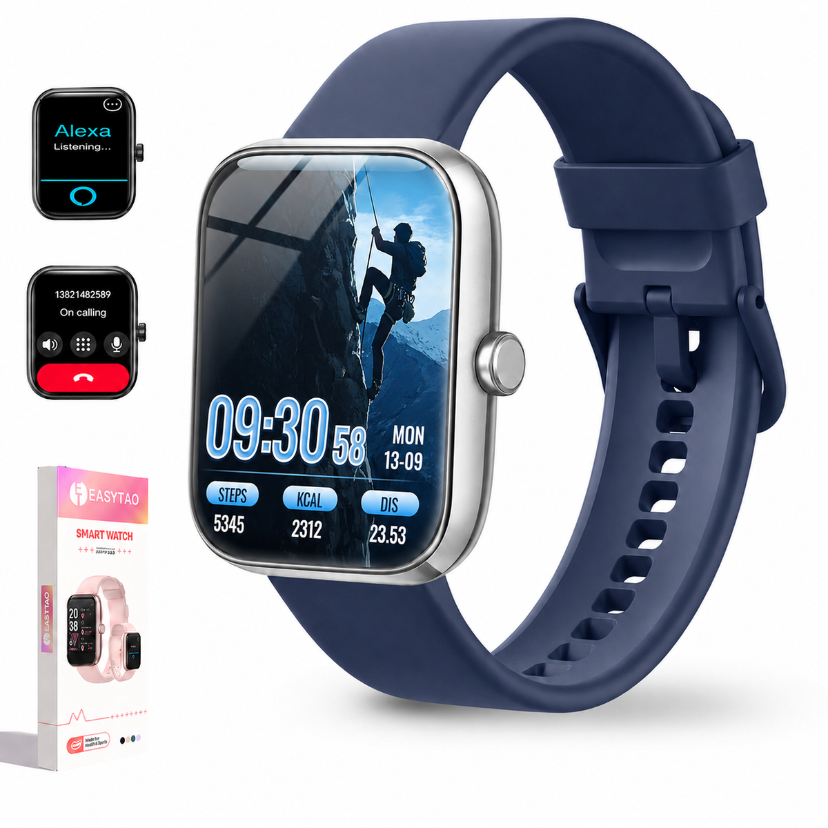 s-zoom.file_-466.png Smart Watch Alexa for Men Women Fitness Smartwatches IP68 Waterproof -Blue - Image 1