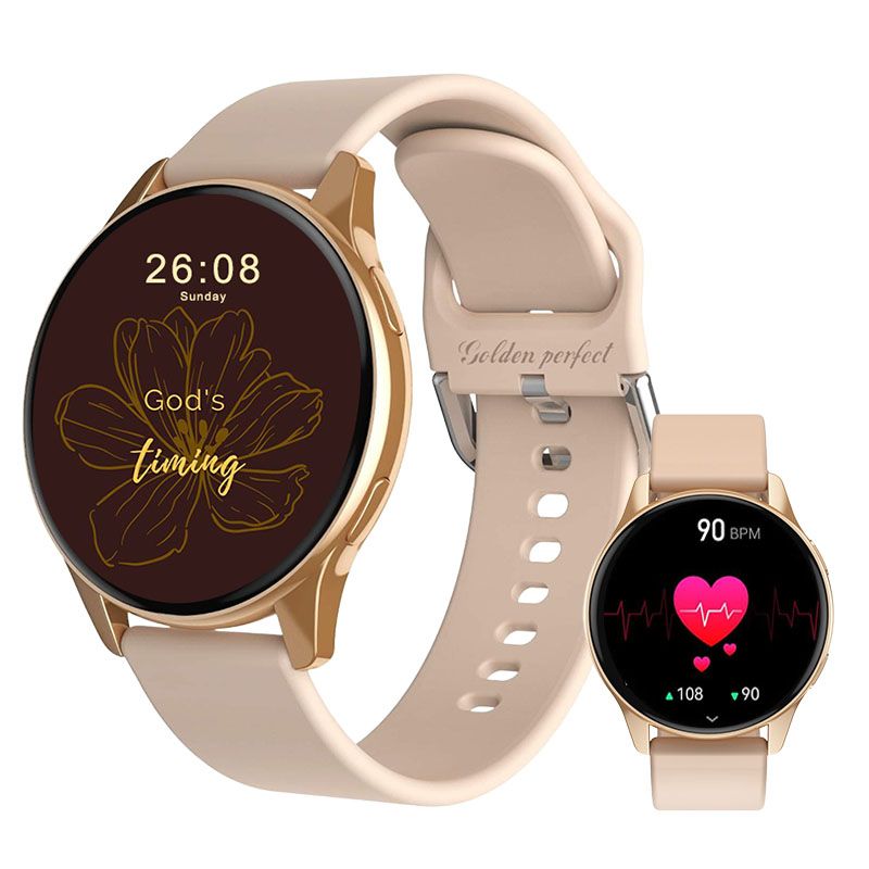 s-zoom.file_-488.jpg Women's Smartwatch Gift - 1.52" HD Round Display Rose Gold Pink - Image 1