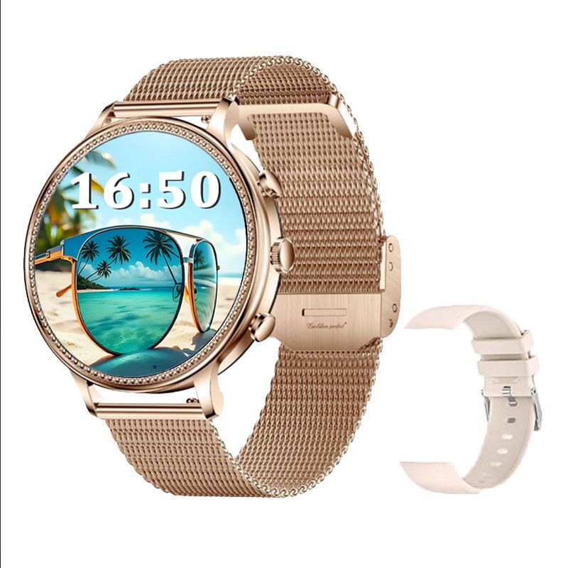 s-zoom.file_-538.jpg Women's Fitness Smartwatch - Rose Gold 1.39" HD Sports Tracker - Image 1