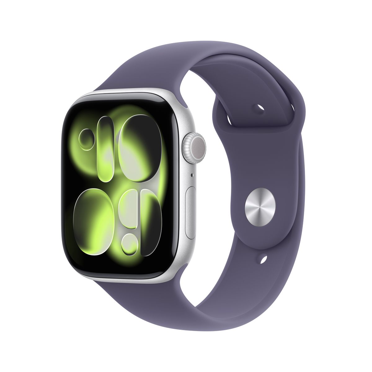 s-zoom.file_-567.jpg Apple Watch Series 11 GPS 46mm Silver Alumn Case with Purple Fog Sport Band - Image 1