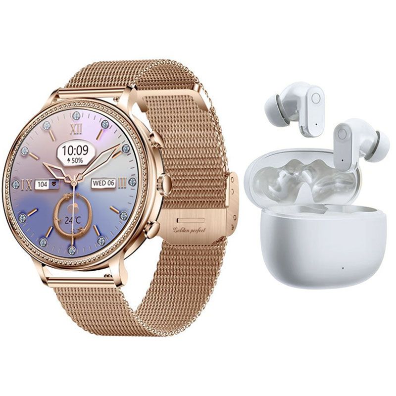 s-zoom.file_-568.jpg Lady Smartwatch & Earphones ,Ultimate Combo for Women -Perfect Gift for Her - Image 1