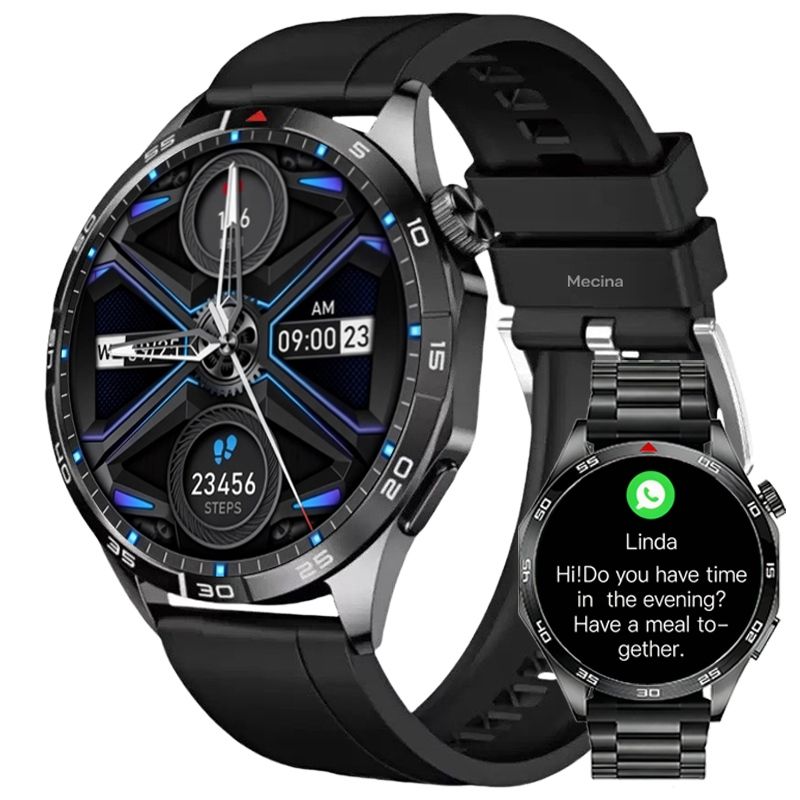 s-zoom.file_-651.jpg Bluetooth Smart Watch for Men 1.43"AMOLED Urban Sport Daily Wear Dual Strap - Image 1