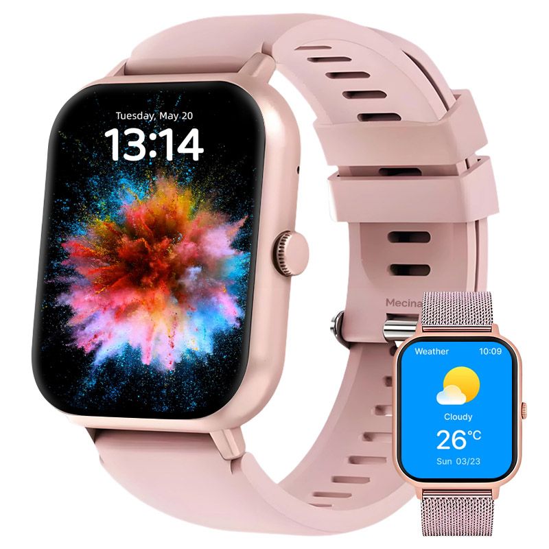 s-zoom.file_-652.jpg Women Smartwatch 1.83" Dual Strap Android & iOS Activity Weather - Image 1