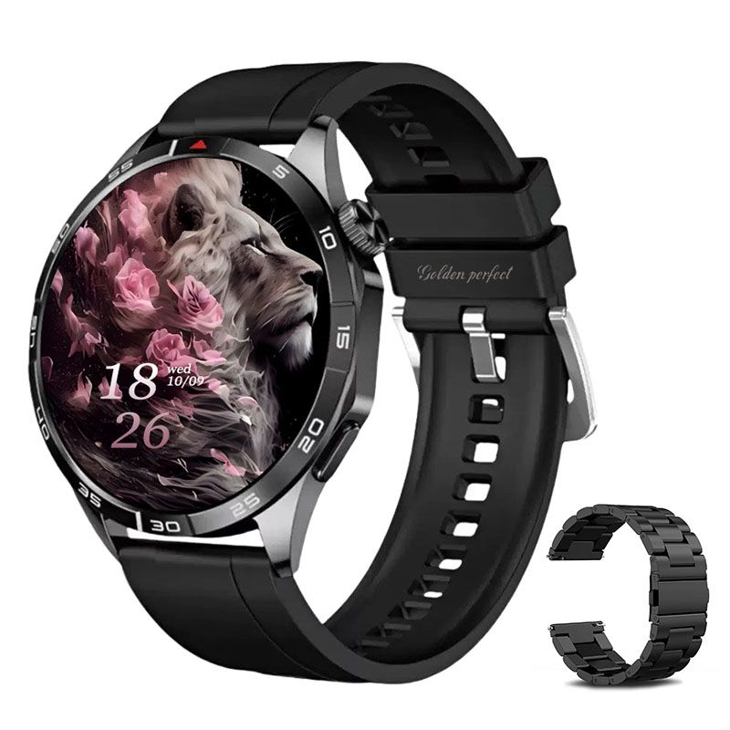 s-zoom.file_-690.jpg Smartwatch for Men 1.43" AMOLED Dual Strap with Bluetooth Calling & Weather - Image 1