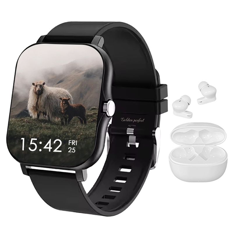 s-zoom.file_-708.jpg Men's Health Smart Watch & Wireless Earbuds - Android & iOS Compatible. - Image 1