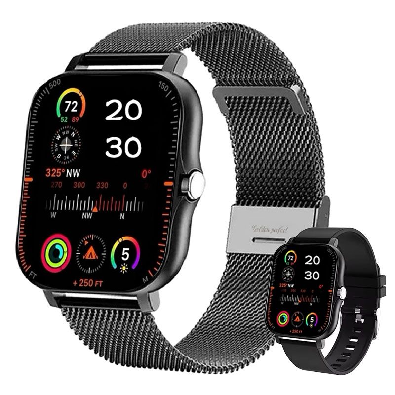 s-zoom.file_-728.jpg Men's Daily Smart Watch 1.83" HD Dual Strap Fitness Activity Tracker - Image 1