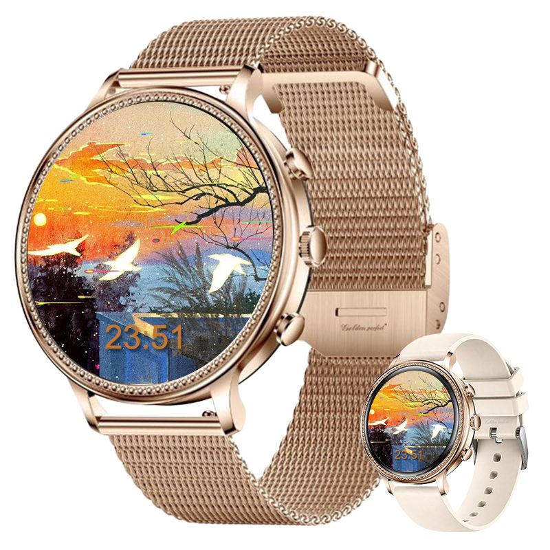 s-zoom.file_-734.jpg Golden Perfect Stylish Smartwatch For Women-Fitness, Health & Sleep Tracker - Image 1