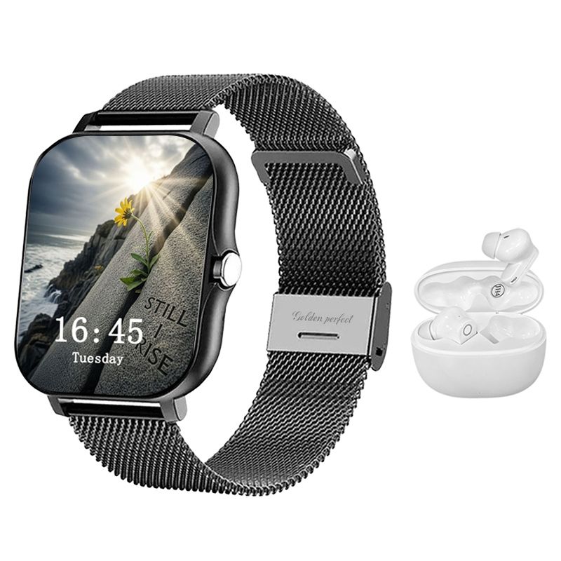 s-zoom.file_-771.jpg Stylish Smart Watch and Earbuds Combo for Men - Android & iOS Compatible. - Image 1